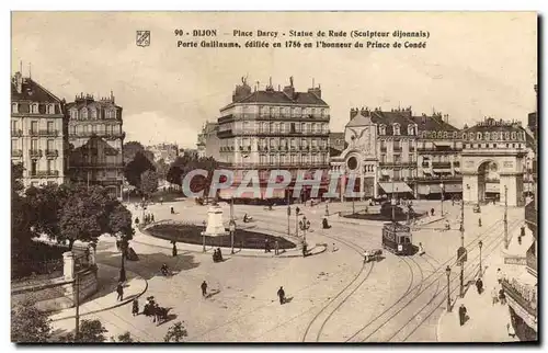 Cartes postales Dijon Place Darcy Statue de Rude Porte Guillaume