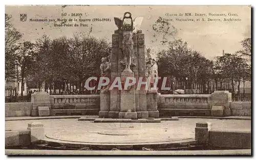 Cartes postales Dijon Monument aux Morts de la Guerre Rond Point du Parc Militaria