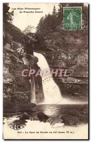 Cartes postales Les Sites Pittoresques de Franche Comte Le saut du Doubs en ete