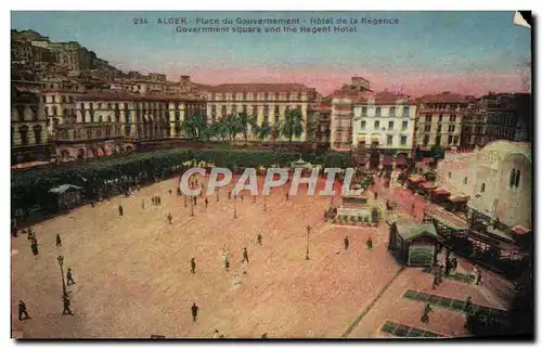 Ansichtskarte AK Alger Place du Gouvernement Hotel de la Regence Government square and the Regent Hotel