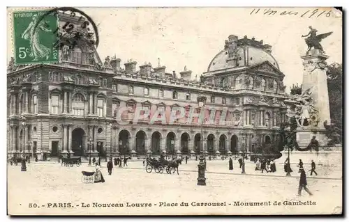 Cartes postales Paris Le Nouveau Louvre Place du Carrousel Monument de Gambetta