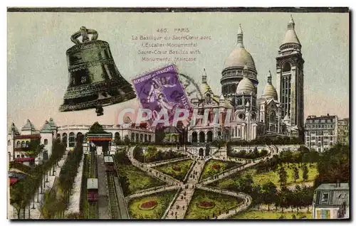 Cartes postales Paris La Basilique du Sacre Coeur Montmartre Cloche Bell