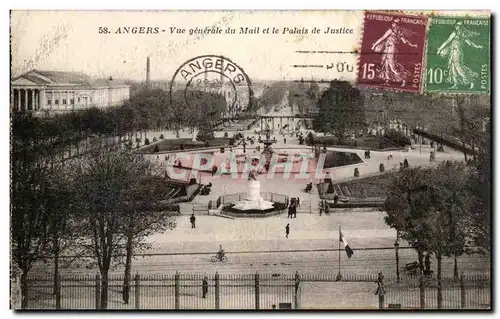 Cartes postales Angers Vue generale du Mail et le Palais de Justice