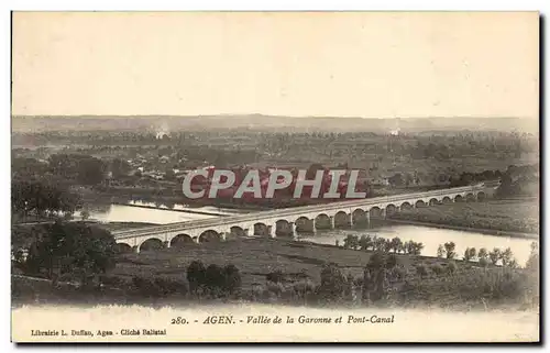 Ansichtskarte AK Agen Vallee de la Garonne et Pont Canal