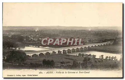 Cartes postales Agen Vallee de la Garonne et Pont Canal