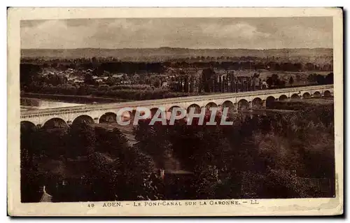 Cartes postales Agen Le Pont Canal Sur La Garonne