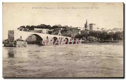 Cartes postales Avignon Le Pont Saint Benezet et le Palais des Papes