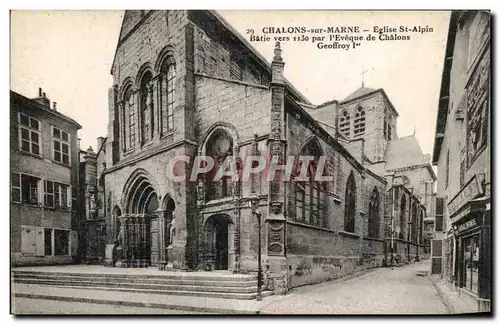 Ansichtskarte AK Chalons Sur Marne Eglise St Alpin Vers Par De Chalons