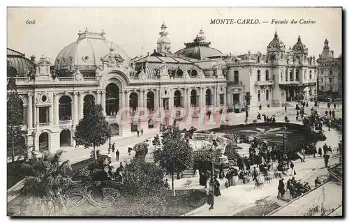 Cartes postales Monte Carlo Facade Du Casino