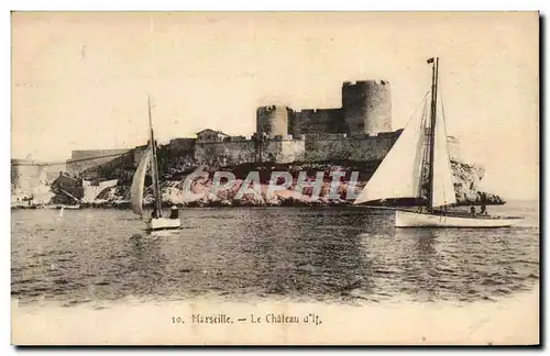 Cartes postales Marseille Le Chateau d&#39if Bateau