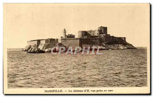 Cartes postales Marseille Le Chateau d&#39If vue prise en mer