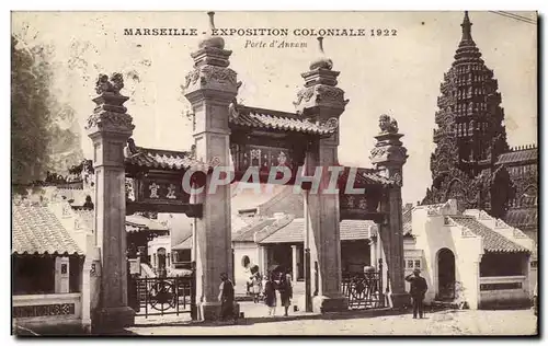 Cartes postales Marseille Exposition Coloniale Porte d&#39Annam 1922