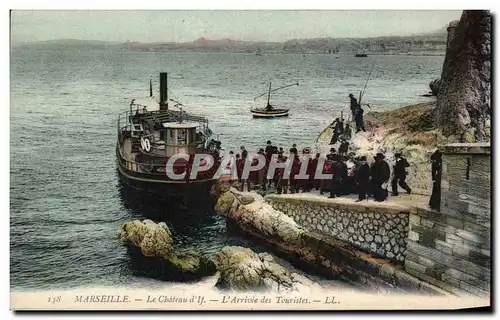 Cartes postales Marseille Le Chateau d&#39If L&#39Arrivee des Touristes Bateau