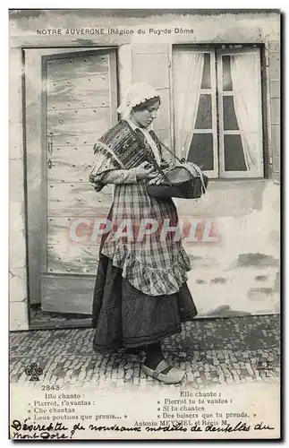 Ansichtskarte AK Notre Auvergne Femme Folklore Costume