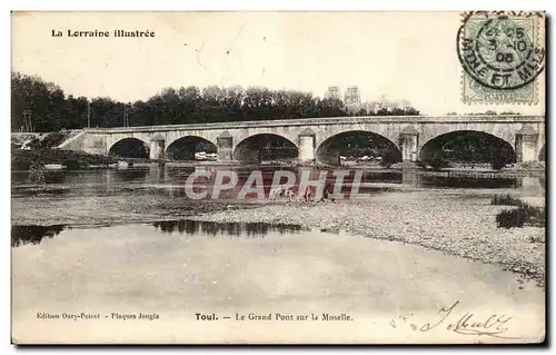 Cartes postales Toul Le grand pont sur la Moselle Chiens