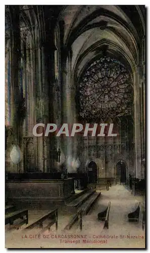 Cartes postales La Cite De Carcassonne Cathedrale Transept Meridional