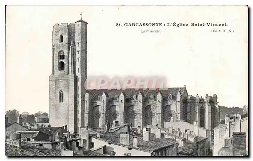 Cartes postales Carcassonne L'Eglise Saint Vincent