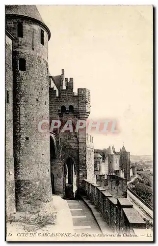 Cartes postales Cite De Carcassonne Les Desenses Chatrau
