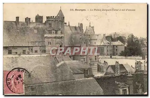 Cartes postales Bourges Le Palais Jacques Coeur a vol d'oiseau