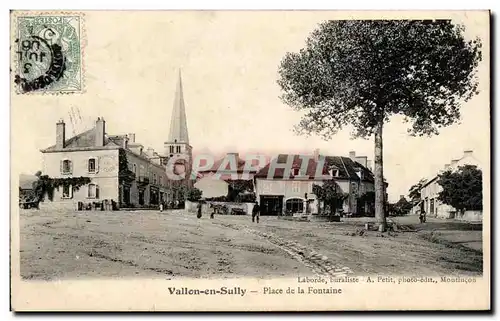 Cartes postales Vallon en Sully Place de la Fontaine