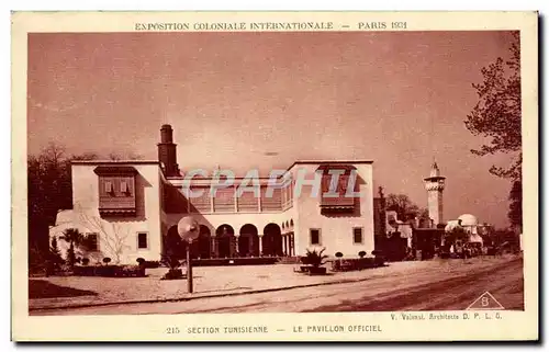 Cartes postales Section Tunisienre Le Pavillon Officiel Exposition coloniale internationale Paris 1931