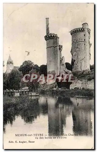 Cartes postales Mehun sur Yevre Le chateau de Charies Vu des bords de l&#39Yevre