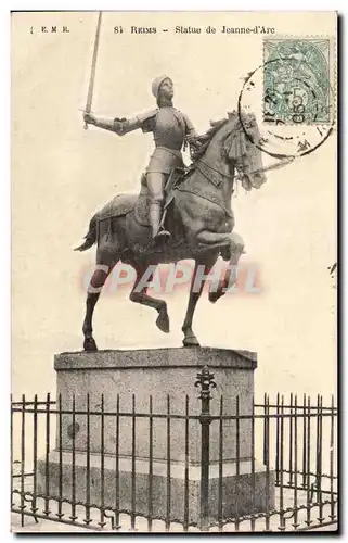 Cartes postales Reims Statue de Jeanne d'Arc