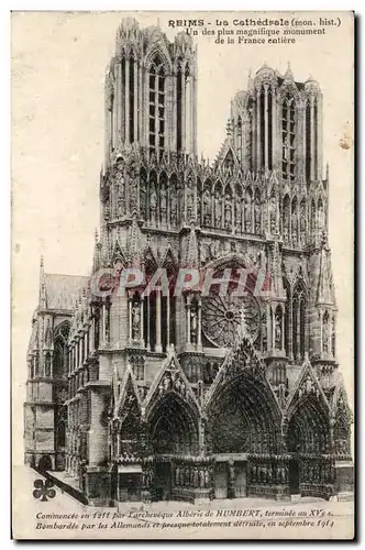 Cartes postales Reims La Cathedrale Un des Plus Magnifique Monument de la france antiere