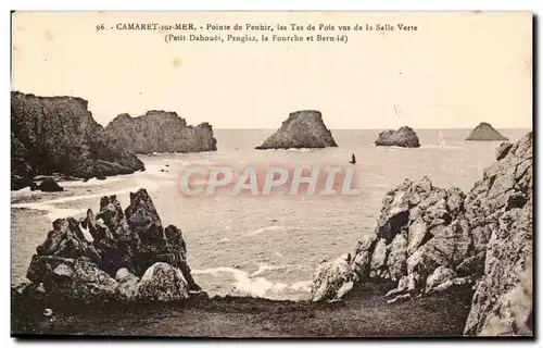 Ansichtskarte AK Camaret sur Mer Pointe de Penhir les Tas de Pois Vus de la Salle Verte