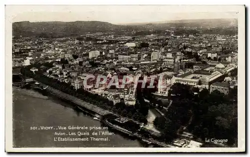 Cartes postales Vichy Vue Generale Prise en Avion Les Quais de L&#39Allier