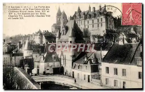 Cartes postales Loches La Porte des Cordeliers et la Vue Generale Du Chateau