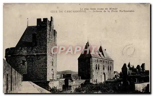 Ansichtskarte AK Carcassonne Cite Defense de la Porte Narbonnaise