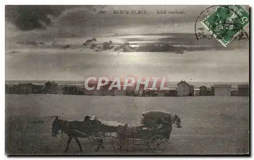 Cartes postales Berck Plage Soleil Couchant Ane Donkey