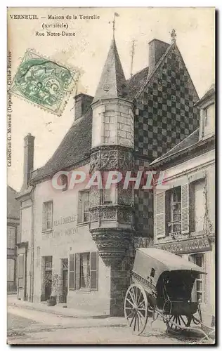 Ansichtskarte AK Verneuil Maison de la Tourelle Rue Notre Dame Cariole Boulangerie Boulanger