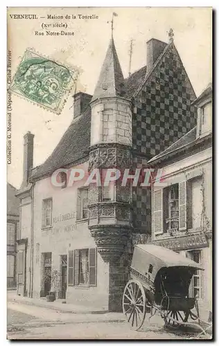Cartes postales Verneuil Maison de la Tourelle Rue Notre Dame Cariole Boulangerie Boulanger