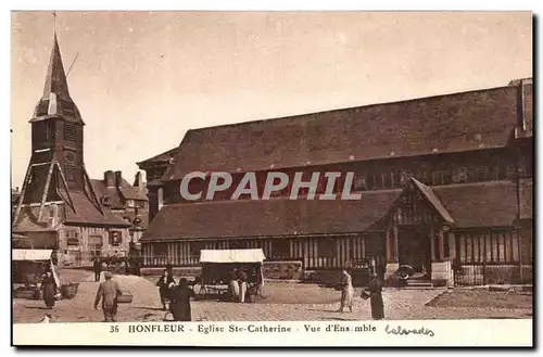 Cartes postales Honfleur Eglise Ste Catherine Vue d&#39Ensemble