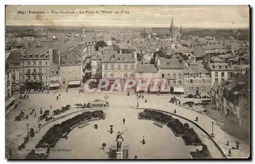 Cartes postales Vannes Vue generale La Place de l'Hotel de Ville