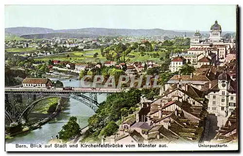 Cartes postales Bern Blick auf Stadt and Kirchenfeldbrucke Vom Munster aus Unionpostkarte