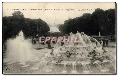 Cartes postales Versailles Grand Eaux Bassin de Latone Le Tapis Vert Le Grad Canal