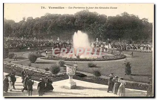 Cartes postales Versailles Les Parterres le Jour des Grandes Eaux