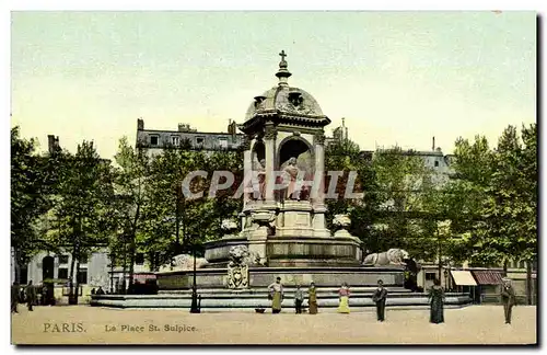 Ansichtskarte AK Paris la Place st Sulpice (carte toilee)