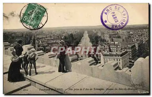 Cartes postales Paris Vue prise de l&#39Arc de Triomphe Avenue du Bois de Boulogne