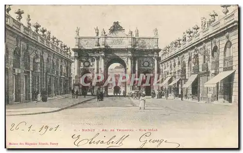 Cartes postales Nancy Arc de Triomphe Rue Here