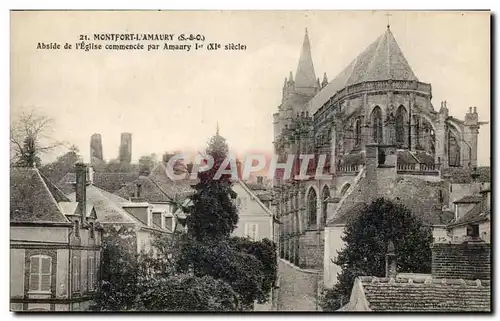 Cartes postales Montfort L&#39Amaury Abside De l&#39Eglise Commence Par Amaury