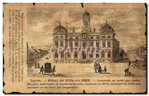 Cartes postales Lyon Hotel De Ville En 1652