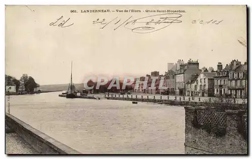Cartes postales Landerneau Vue De l'Elorn Quais Saint Houardon