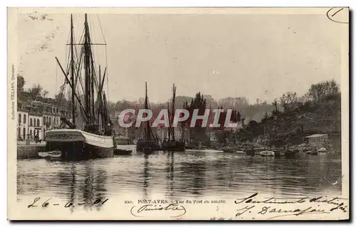 Cartes postales Pont Aven Vue Du Poat En Amont Bateaux