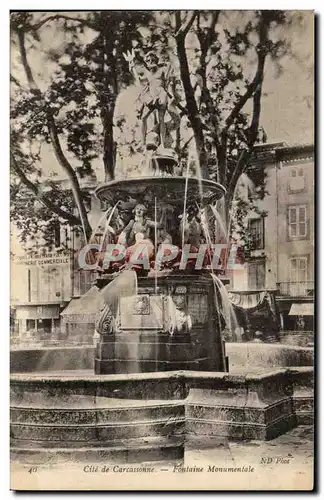 Ansichtskarte AK Cite De Carcassonne Fontaine Monumentale