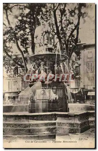 Cartes postales Cite De Carcassonne Fontaine Monumentale