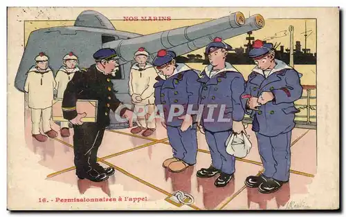 Cartes postales Nos Marins Permissionnaires a l'Appel Gervese Militaria